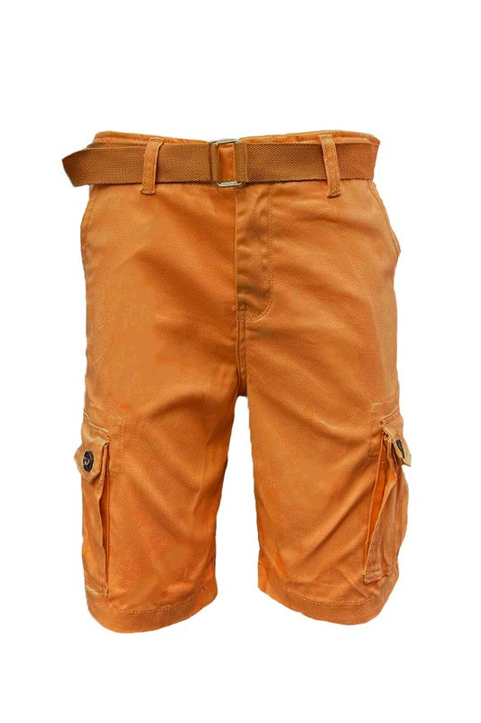 Weiv Mens Belted Cargo Shorts with Belt